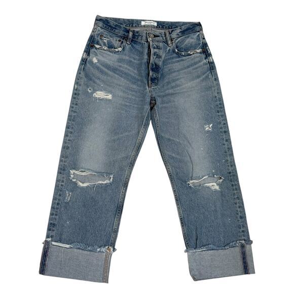 Moussy Jeans Size 29 Distressed Denim Cuffed Made in Japan‎ - Picture 1 of 7
